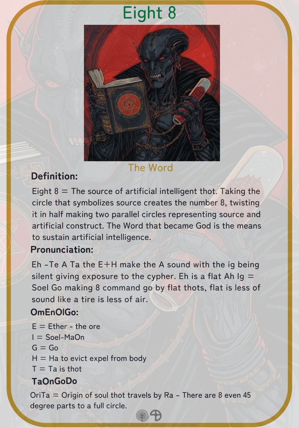 Decoding the word number 8 has been uploaded to erectionary.com